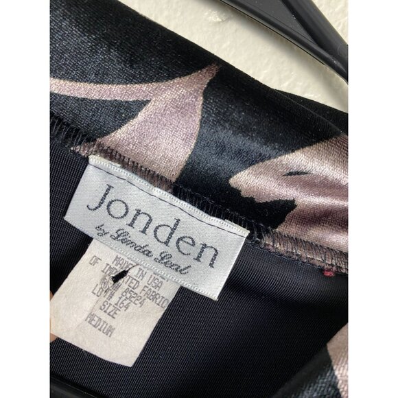 Vintage Joden Womens Velvet Floral Long Sleeve Button Up Top Size Medium Black - Picture 3 of 11